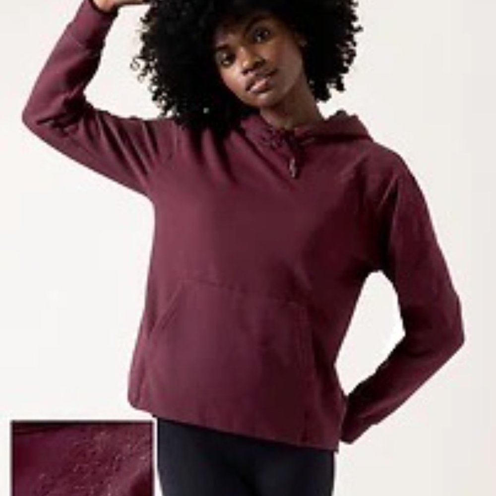 Athleta Alya Floral Purple Retroplush hoodie Small NWT